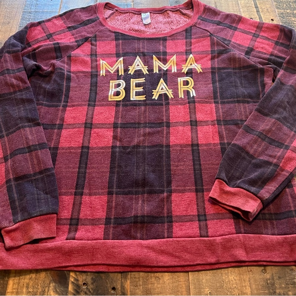 Mama Bear size medium plaid sweatshirt
